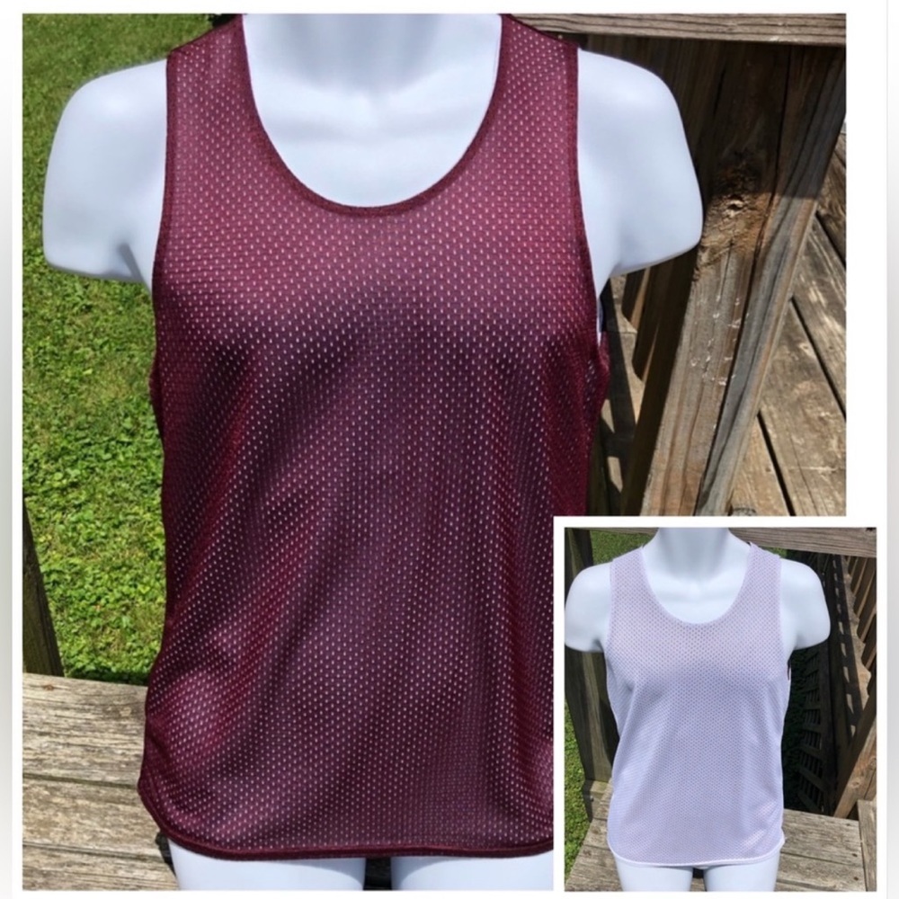 - Men’s Burgundy/White Reversible Jersey Tank! NEW!